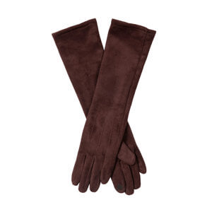 Dents Embroidered Faux Suede Long Glove Ts